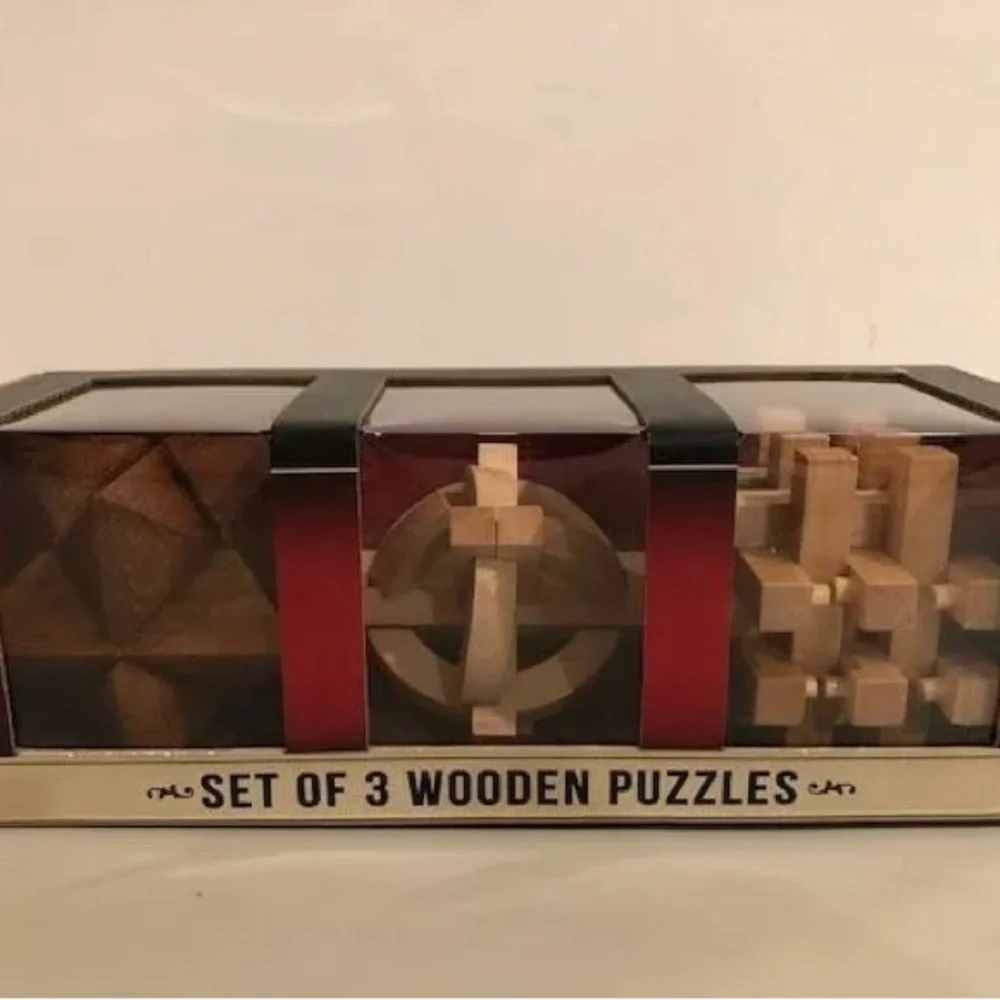 The Original Fun Workshop Set of 3 Wooden Puzzles, NIB